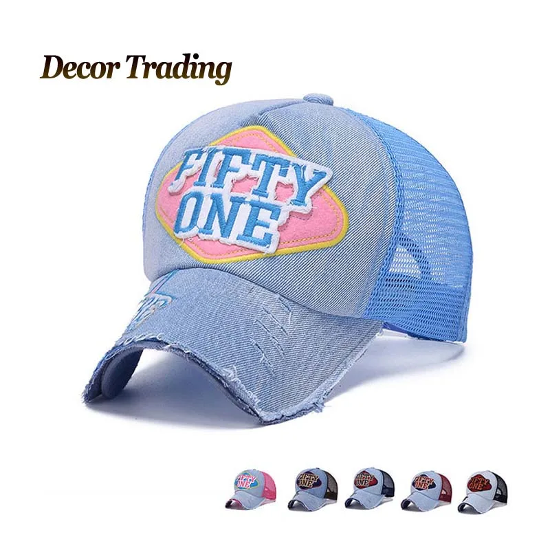 

NEW 2016 Summer Denim Jeans Baseball Caps for Women Men  Snapback Net Caps Leisure   Sun Hat Fashion
