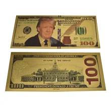 Американский 45-й президент Дональд Трамп коллекция банкнота 100 доллар США банкнота из золотой фольги для сувенира