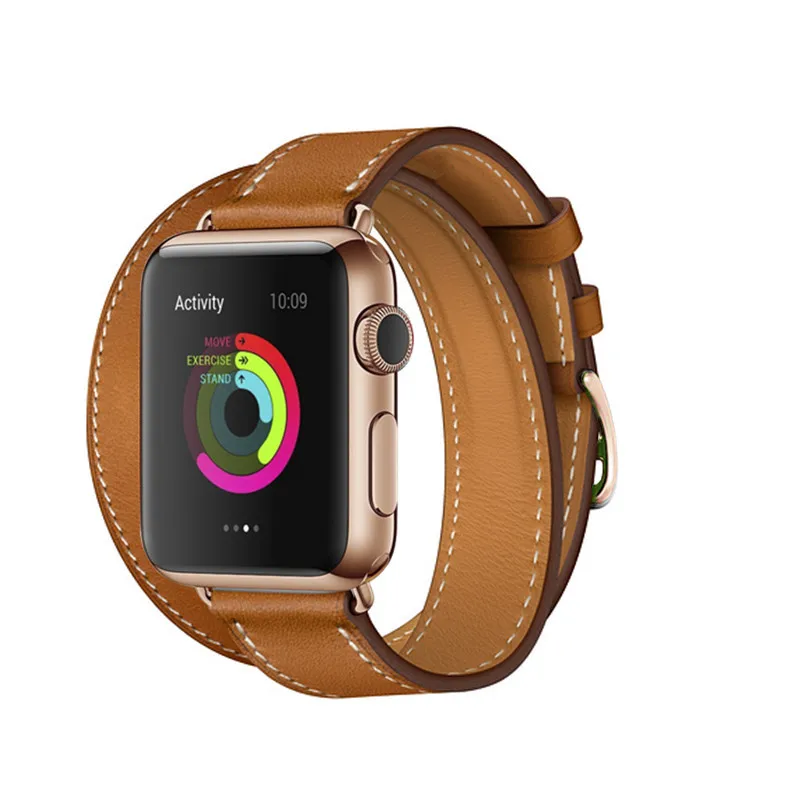 Ремешок с пряжкой из розового золота для Apple Watch, ремешок 38 мм, 42 мм, 44 мм, 42 мм, Свифт, кожаный браслет с одной петлей для iWatch, серия 5, 4, 3