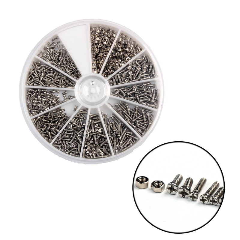 

600/1000Pcs Stainless Steel Screws and Nut Set Repair Part Tools for Glasses Watch Spectacles Phone Tablet Assortment Kit