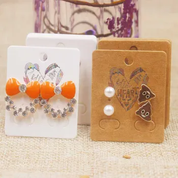 

5x4cm heart pattern 2pairs stud earring tag card Dreamcatcher cute earring tag card Thank you earring tag card 100pcs/lot