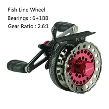 Новое поступление, металлическое рыболовное колесо для рыбной лески, 6+ 1 Шариковые подшипники 2,6: 1 Передаточное отношение, металлическое рулонное колесо, идеальное рыболовное оборудование