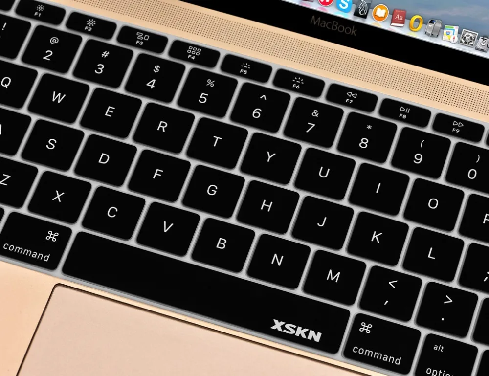 XSKN English Language Ultra-thin Silicone Rubber Keyboard Cover Skin Protector for MacBook 12 inch, US Layout, 5-color available
