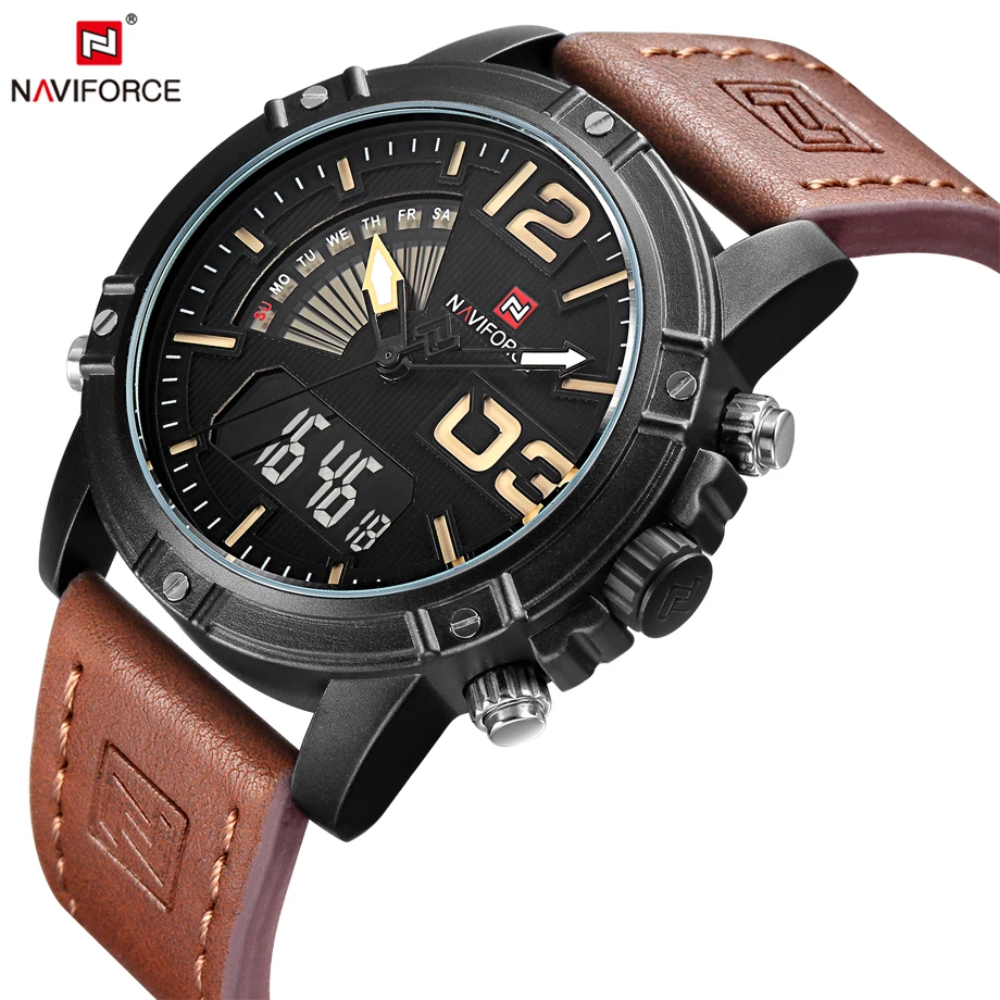 En Ligne NAVIFORCE Top Marque De Luxe Mode Casual Quartz Hommes montre Horloge Analogique Sport Armée Militaire Montres Saat Relogio Masculino