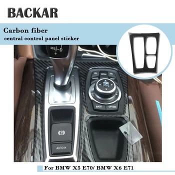 

BACKAR Car Center Gear Panel Interior Stickers Carbon Fiber Decorated Protector For BMW E70 E71 X5 X6 2008-2013 M Accessories