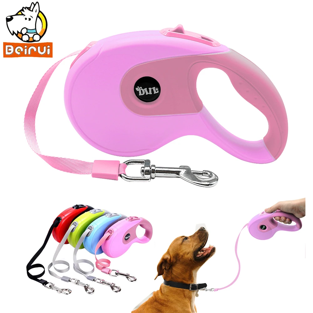 Buy 5M Retractable Dog Leash Automatic Dogs Leashes Extending Walking Nylon