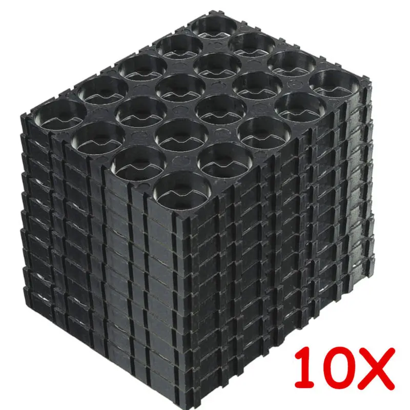 10pcs 4x5 18650 Battery Spacer Holders 18650 Lithium Batteries Radiating Shell Plastic Bracket Cylindrical Anti Vibration Holder