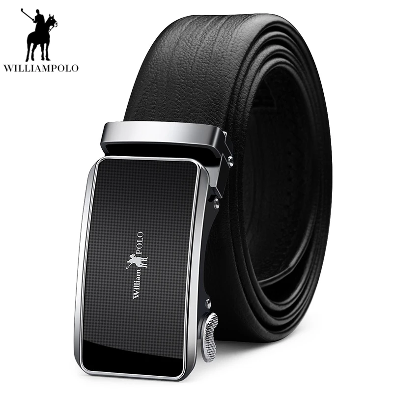 WILLIAMPOLO Fashion Designers Men Automatic Buckle Leather luxury Brand