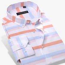 Хлопок, высокое качество, мужские рубашки в полоску, официальные, деловые, на пуговицах, мужские, не железные, приталенные, повседневные рубашки