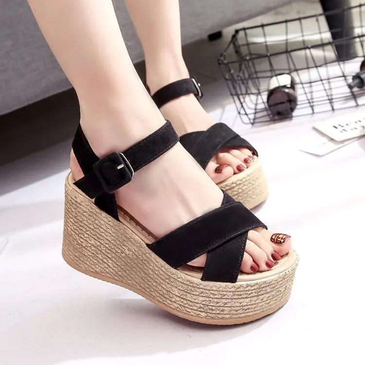 

Wedges Shoes For Women Pumps Wedge Sandals Black High Heels Summer Shoes 2019 Flip Flop Chaussures Femme Platform Sandals #Hot