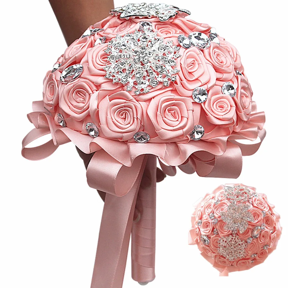 Diamond Flower Wedding Bouquet Stunning Bridal Flower Holding Romantic