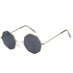 Для женщин бренд Дизайн круглый Солнцезащитные очки для женщин модные Винтаж Для мужчин из металла Рамки Ocean прозрачные линзы
