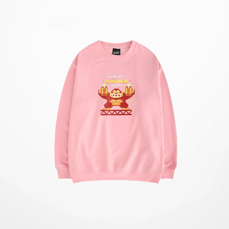 3d Cartoon Prind Hoodies Skateboard Hip Hop High Street Sweatshirt Homme Korean Fashion Harajuku Hoodies For Couple Pink