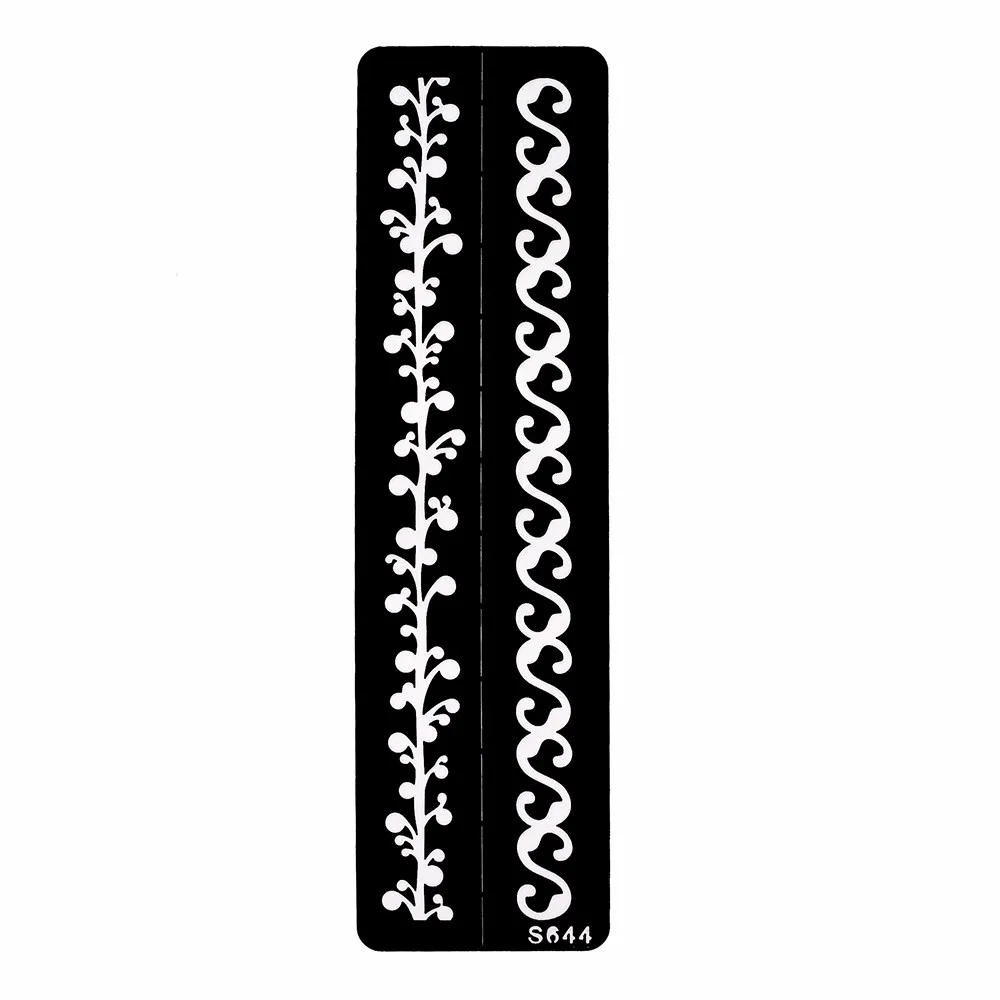 1 Piece Women Waist Arm Body Art Paint Tattoo Henna Stencil Strip Pattern Design Health Hollow Tattoo Template Summer Style S644