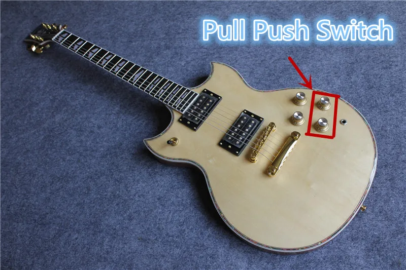 

High Quality Nature Wood Finish Suneye SG Electric Guitar Pull Push Switch Version Guitar Electric For Sale