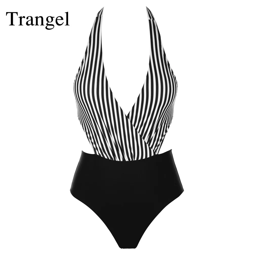 

Trangel Swimwear Female Swimsuit Striped Swimsuits One Pieces Swimwear Womens Push Up Bathing Suits Swimming Suit For Women 2019