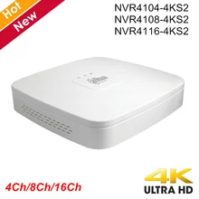Dahua с логотипом NVR4104-4ks2 NVR4108-4ks2 NVR4116-4ks2 Смарт 1U мини PoE NVR H.265 8mp 4ch 8ch 16ch сети видео Регистраторы