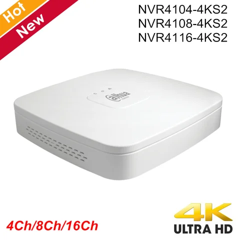 Original com Logotipo Gravador de Vídeo Dahua Inteligente 1u Mini Nvr H.265 8mp 4ch 8ch 16ch Rede Nvr4104-4ks2 Nvr4108-4ks2 Nvr4116-4ks2