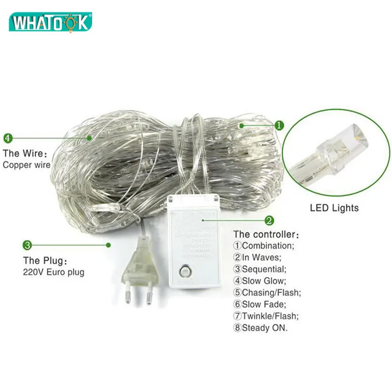 СВЕТОДИОДНАЯ Гирлянда в виде сетки 8 м x 10 220 В|fairy lights|led fairy lightsoutdoor lights |