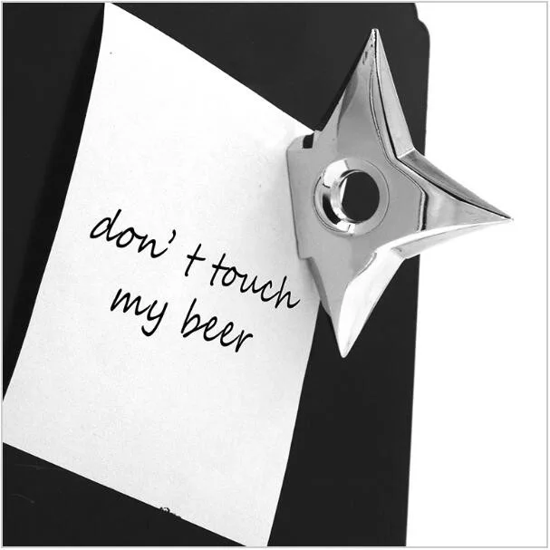 

Fridge Magnets Samurai Shuriken Ninja Dart Creative Triangular Five-pointed Star Refrigerator Magnetic Message Sticker kids toy