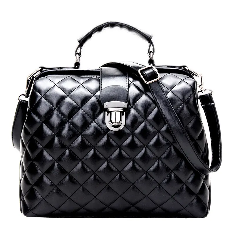 Trendy Diamond Lattice Doctor Bag Women 2016 New Fashion font b Handbag b font Classic Plaid