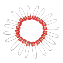 20 шт. нержавеющая сталь головы Детская безопасность шпильки младенческой Дети ткань пеленки блокировки Брошь-булавка красный