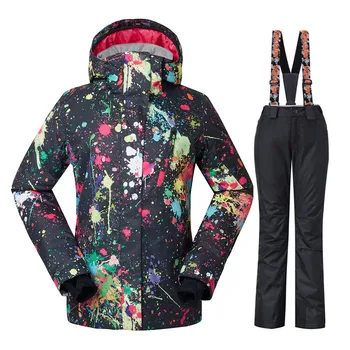 

2018 New High Quality Women Skiing Jackets And Pants Snow Snowboard Clothes Warm Waterproof Windproof Winter Dress Ski Suits Set