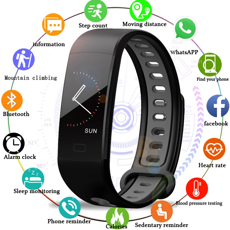 

BANGWEI Sport Watch ECG Heart rate blood pressure oxygen saturation monitor Bluetooth For Android IOS Smart Watch Reloj hombre