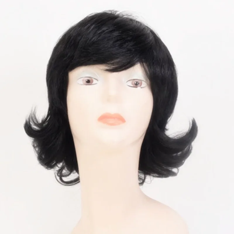 

Модный женский костюм для мамы из черных коротких вьющихся волос, косплей, одежда для головы, костюмы на Хэллоуин, карнавал, Пурим, Клубное платье