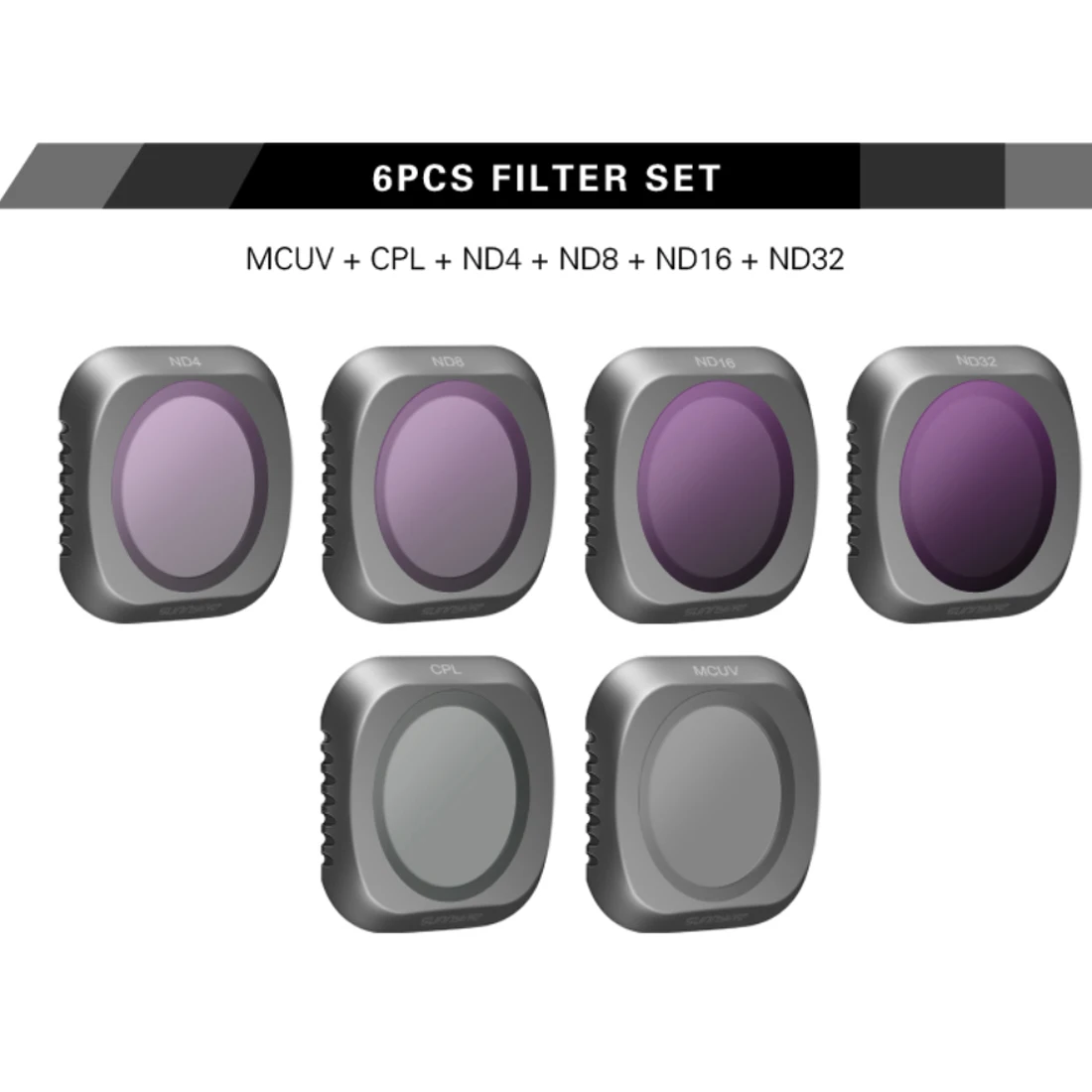 

Sunnylife 6Pcs Filters for DJI MAVIC 2 PRO - MCUV/CPL/ND4/ND8/ND16/ND32 Filter