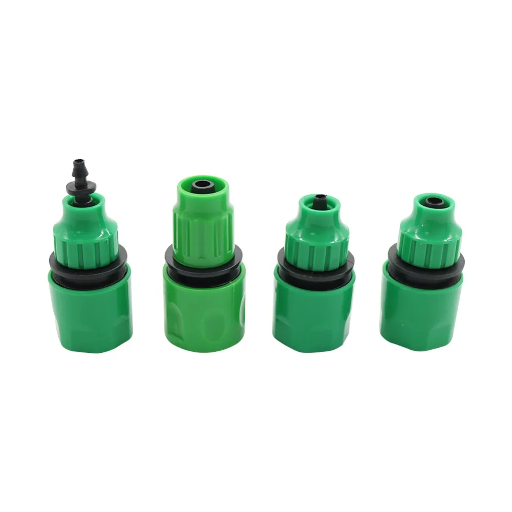 

Garden water tap Quick connector with 4mm,8mm Barb Greenhouse drip Irrigation Pipe Fittings Hose Coupling Adapter 2 Pcs