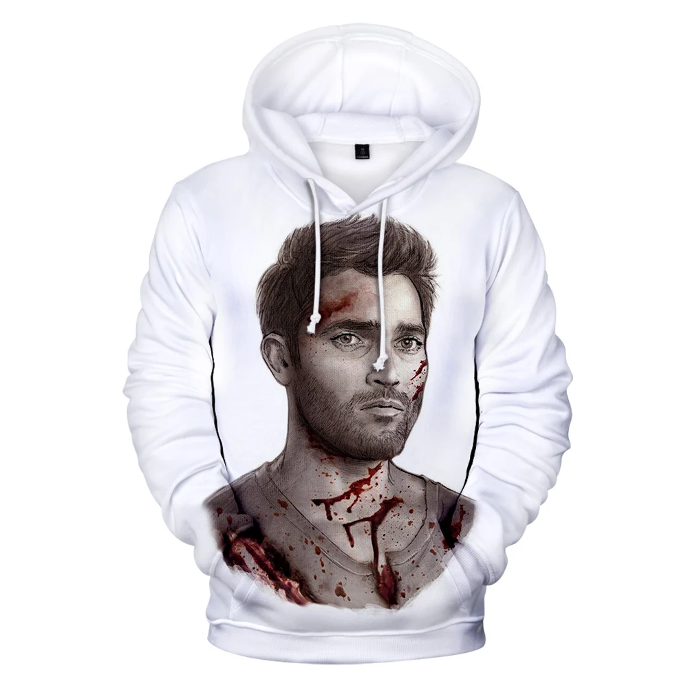 Fashion Teen Wolf Hoodies Derekhale 3D Print Sweatshirts Teen Wolf Men/Women Black Unisex Tops 4XL
