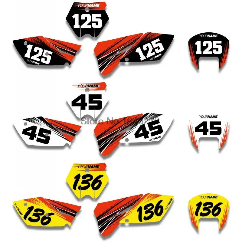 

NICECNC Custom Number Plate Background Graphics Sticker & Decal For KTM SX 125 250 380 400 520 2005 2006