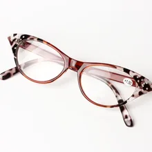 Сексуальные женские очки для чтения «кошачий глаз», полимерные линзы, украшение со стразами-кристаллами, дальнозоркие очки, подарок для пожилых l