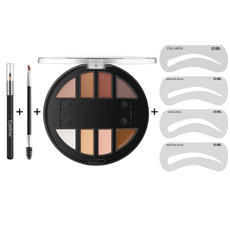 2 Style Seven sets of eyebrow powder set Professional Waterproof Long lasting Makeup Natural Shape Eyebrows Powder Palette