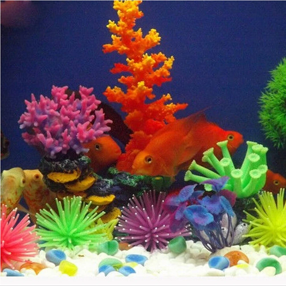

New 1PC 6 Colors Available Silicone Aquarium Fish Tank Artificial Coral Plant Underwater World Ornaments Decoration