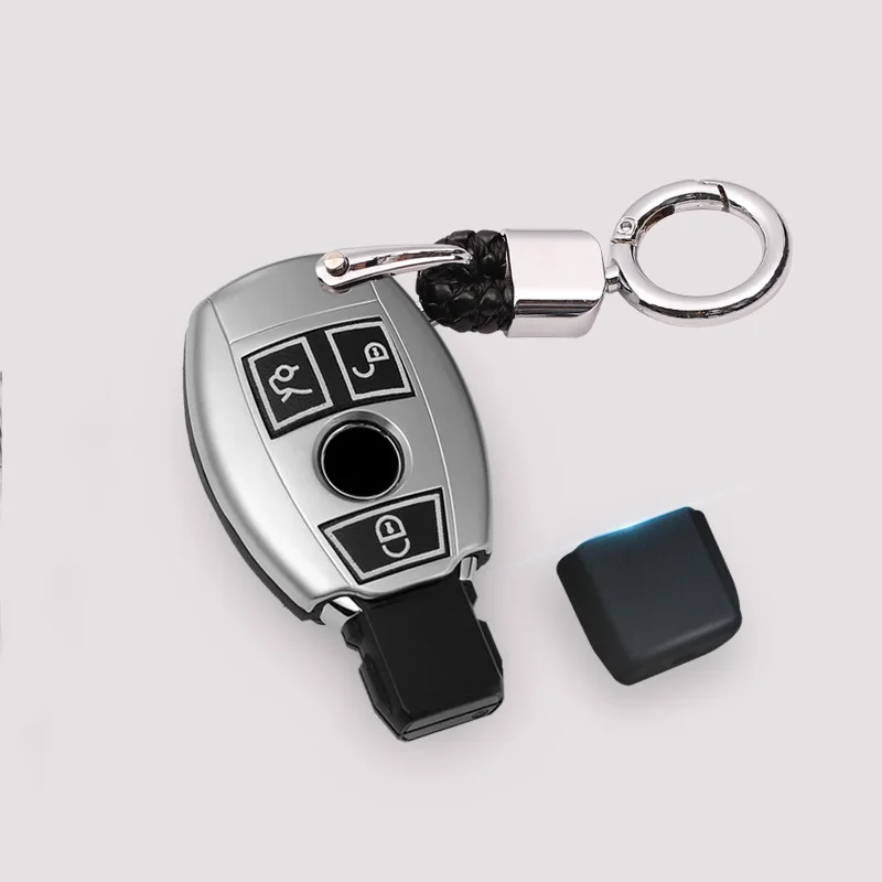 

Luminous button Car Auto Key Case Cover Ring Chain for Mercedes Benz C Class W205 E Class W212 A B S GLC GLA GLK