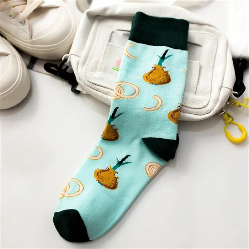 Милые носки с лимоном, арбузом и фруктами, забавные Хлопковые женские носки в стиле хараджуку, зимние мужские носки унисекс для женщин Meias Sokken - Color: 7