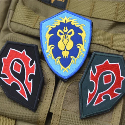

WOW World Alliance Horde forces Military Army Tactical Morale Embroidery Patches For Clothes Clothing Emblem Appliques Badges