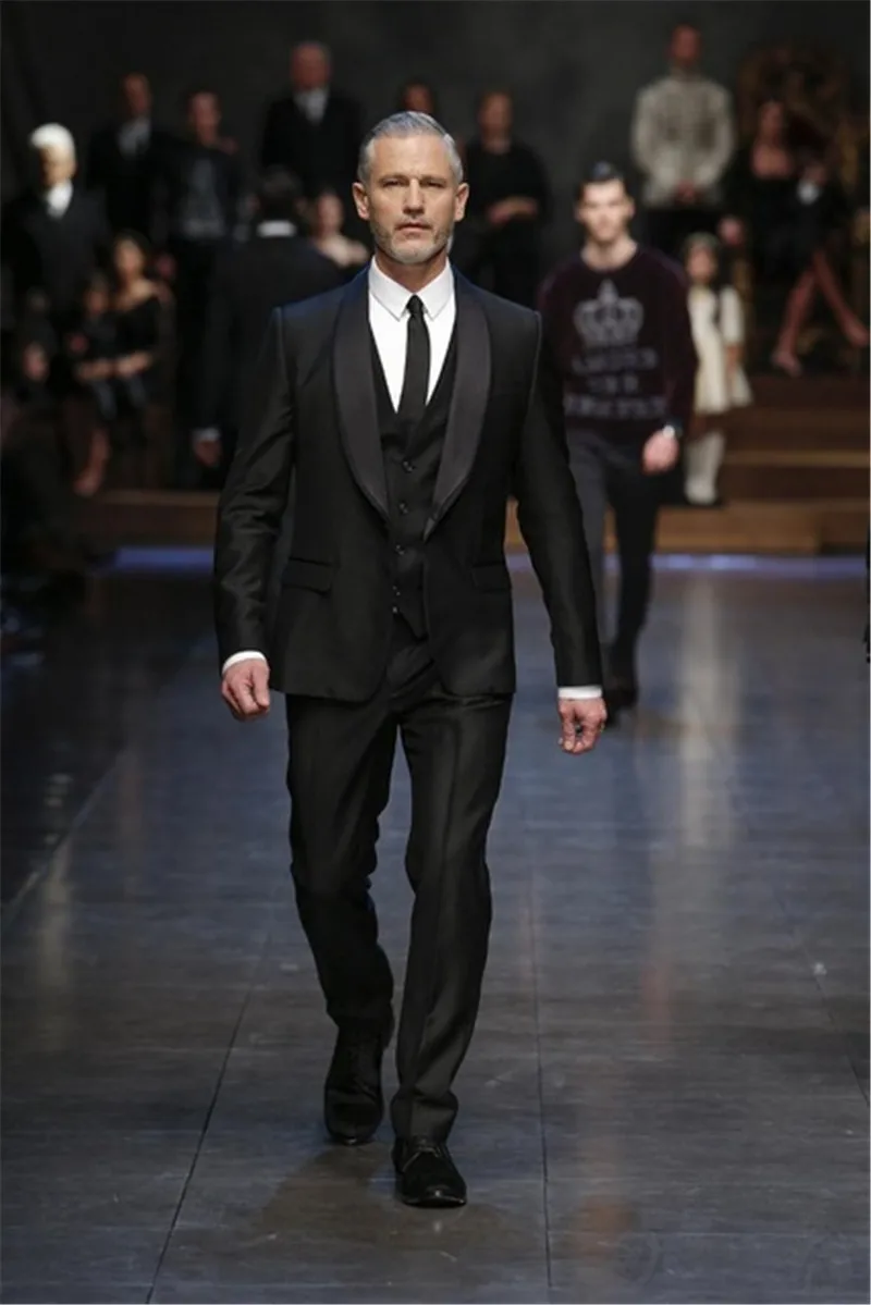 New Arrival Shawl Collar Celebrity Party Tuxedos For Men 2017 Custom Made Men's Wedding Prom Suits (Jacket+Pants+Vest+Tie)