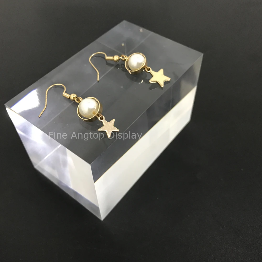 

Clear Acrylic Earring Display Block, Acrylic Glass Jewellery Display Block, Perspex Jewelry Crystal Block