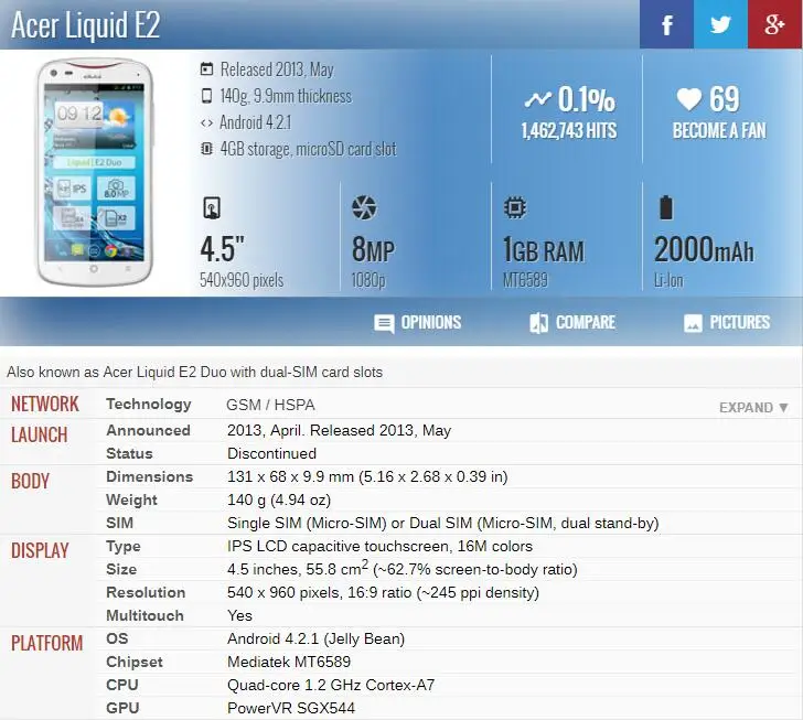 Acer Liquid E2