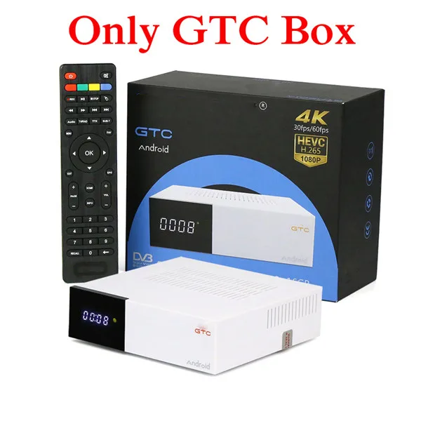 [Натуральная кожа] GTC декодер DVB-S2 DVB-C DVB-T2 ISDB-T Amlogic S905D android 6,0 ТВ контейнер под элемент питания 2 Гб оперативной памяти, 16 Гб встроенной памяти, BT4.0 приемник спутникового сигнала GTC - Цвет: Only TV BOX