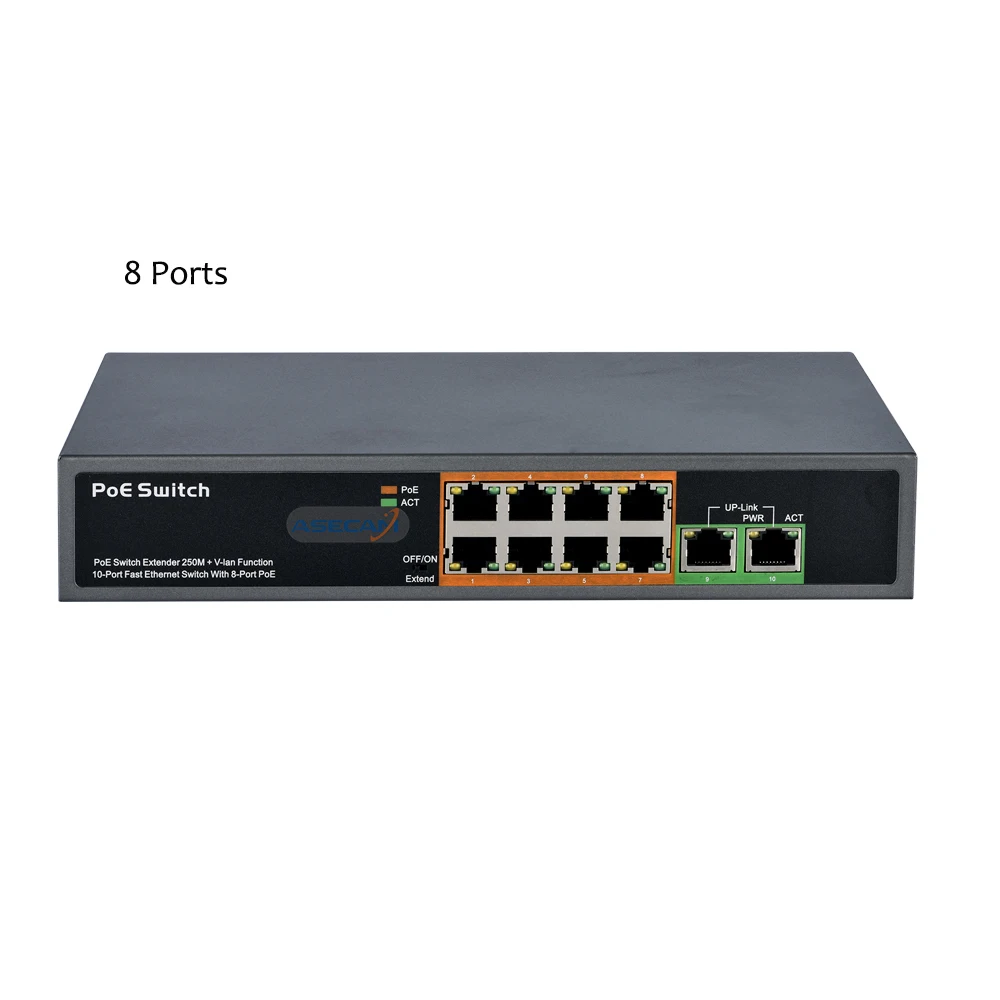 Высокое качество CCTV 48 V коммутатор питания через Ethernet для профессиональных IP Камера 2+ 4 Порты и разъёмы 8 Порты и разъёмы 10/100 Мбит/с PoE Инжектор Мощность over Ethernet