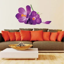 Романтическая мода, фиолетовые цветы, наклейка на стену s для гостиной, спальни, сделай сам, 3d Наклейка на стену, домашний Декор adesivo de pare paitingde
