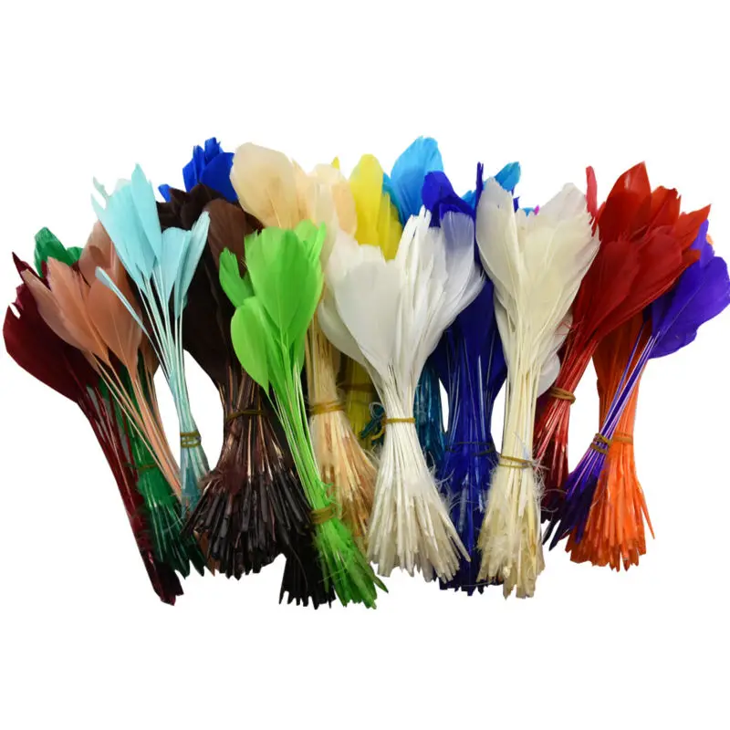 

24pcs/lot Colorful Dyeing Small Long Goose Feather DIY Jewelry Earring Brooch Decorative Accessories Length 12-20cm IF29