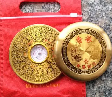 Фэн Шуй Китайский древний деревянный квадратный компас лопань металлическая