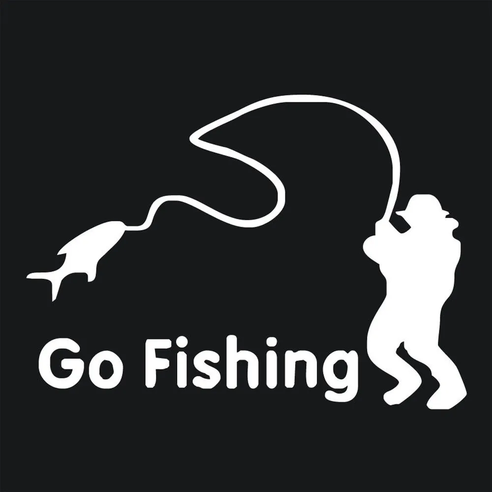 

Go Fishing Car Sticker Truck Window Bumper Decal White Accesorios de coche #YL5