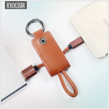 

Factory outlet Fashion Portable Key Ring Fine copper USB Micro-USB Charge & DATA line Cable for Android devices,gift