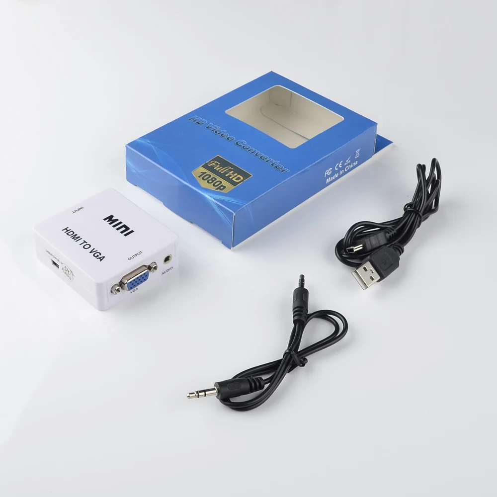 Wavlink Full HD 1080P HDMI в VGA конвертер адаптер с 1.6ft аудио кабель Mini разъем для ПК Blu Ray DVD